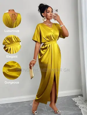 Holiday Party Golden Evening Gown Bridesmaid Dress
