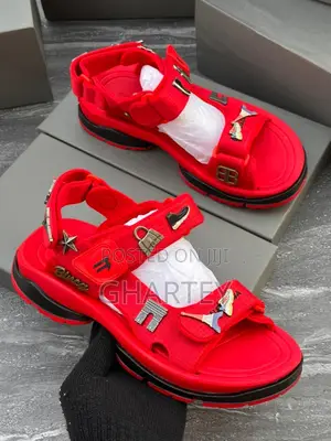 Original Balenciaga Cushion Sandals - Red