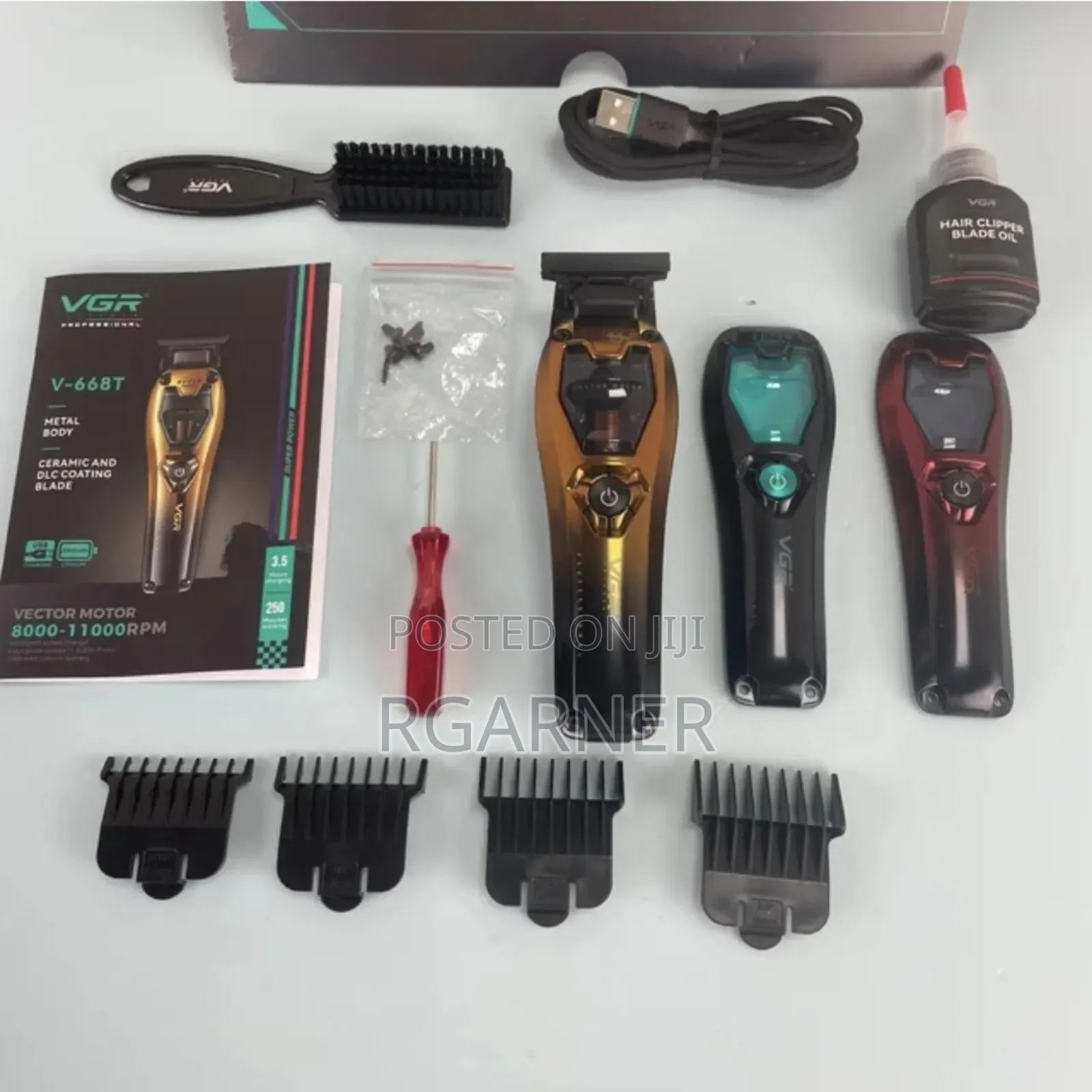 VGR v-668t Brushes Vector Motor 11000 RPM Hair Clipper