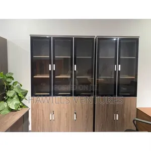 Wooden Filling Cabinet With Glass Door (3+2)