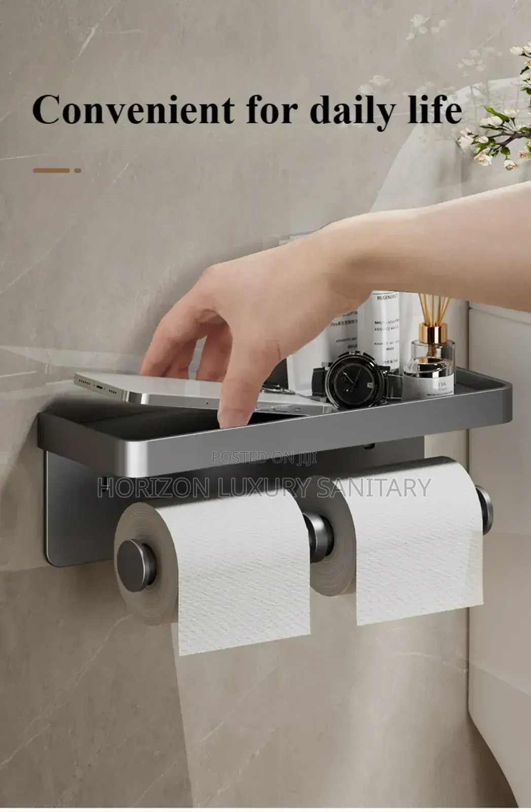 Aluminum Wall-mounted Toilet Roll Paper Holder Bathroom Kitchen