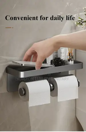 Aluminum Wall-mounted Toilet Roll Paper Holder Bathroom Kitchen