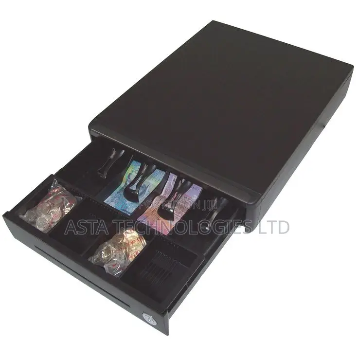 Electronic Cash Drawer for Pos With Coin Tray, 5 Bill (Black)-Asta