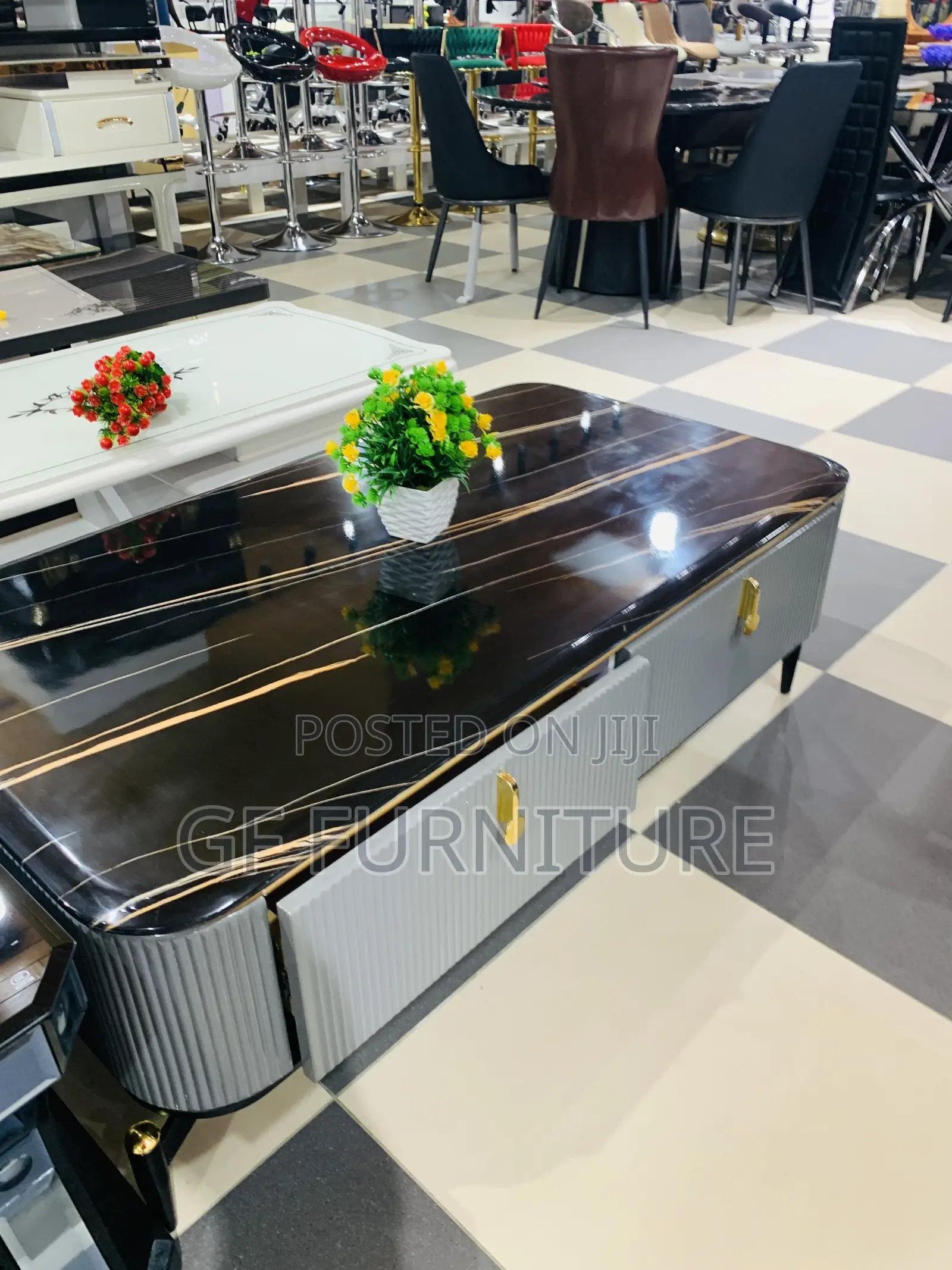 Modern Black Marble Coffee Table