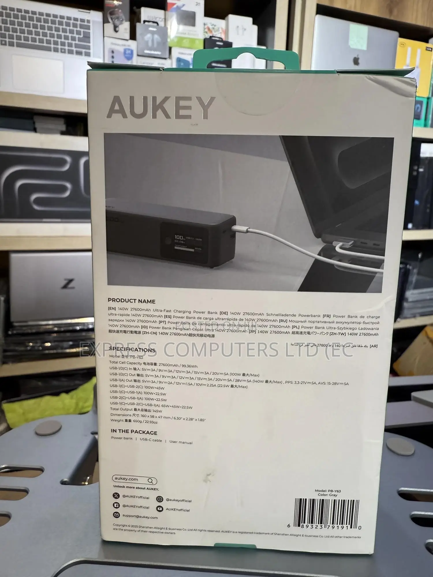 Aukey Spark Mega 140w 27600mah Ultra-fast Charging Laptop Power Bank