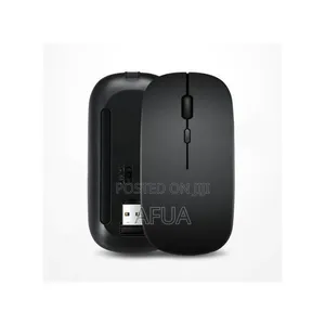 Optical Wireless Mouse Rechargeable Slim Game Mice - Black