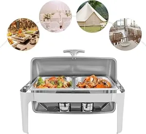 Rectangular Roll Over Chaffing Dish Silver 9l