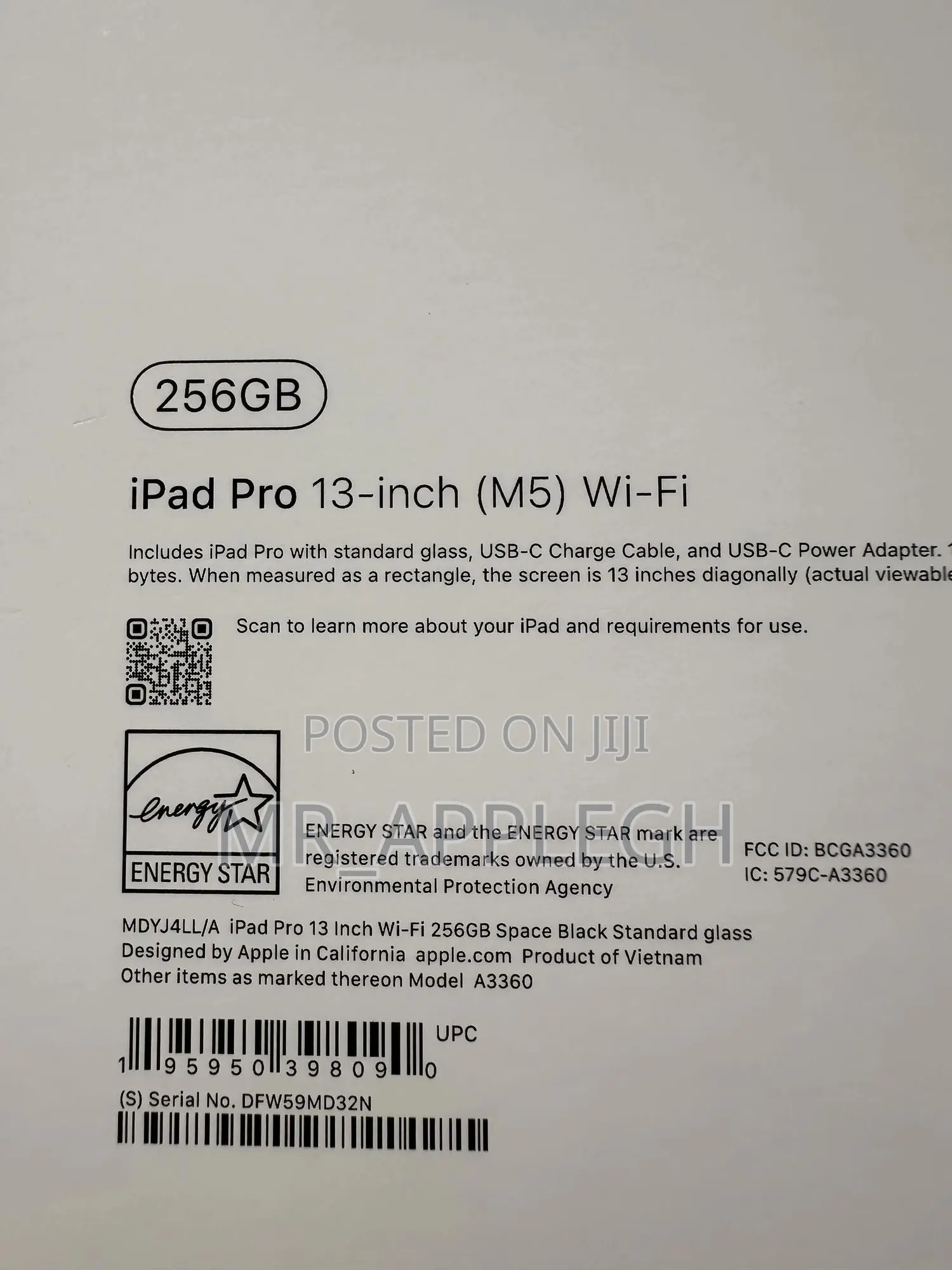 New Apple iPad Pro 13 (2025) 256 GB Black