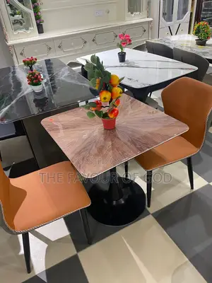 A Colorful 2 Seats Marble Dining Set