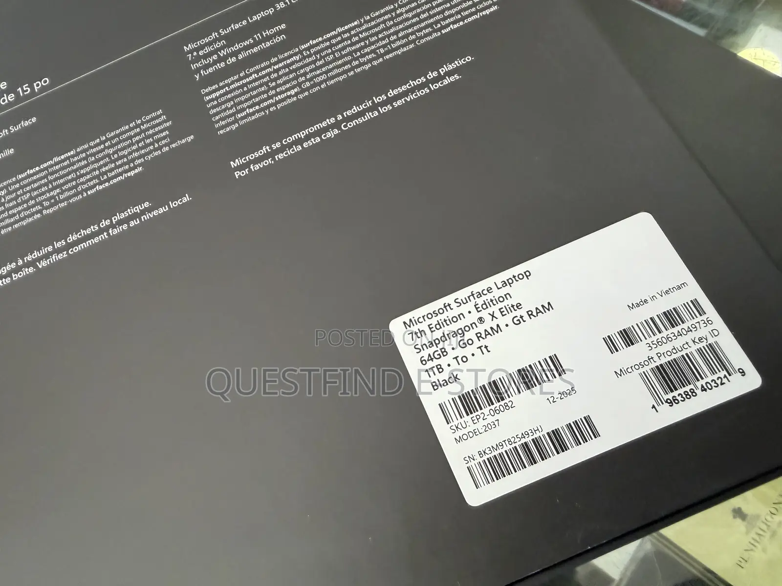 New Microsoft Surface Laptop 7 64GB Qualcomm Snapdragon X Elite SSD 1T