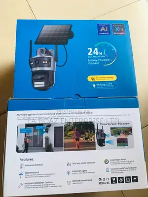 Icsee 4g 2 Lens PTZ Motion Detector,Alarm Solar Camera