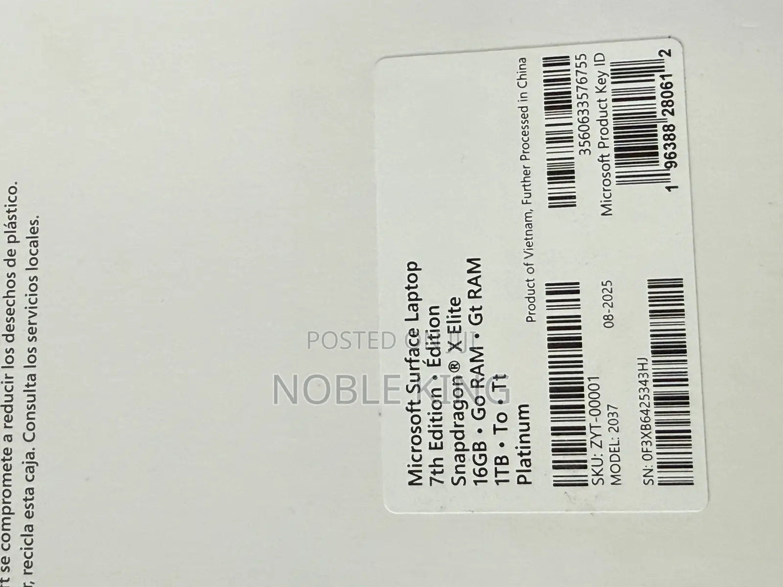 New Microsoft Surface Laptop 7 16GB Qualcomm Snapdragon X Elite SSD 1T