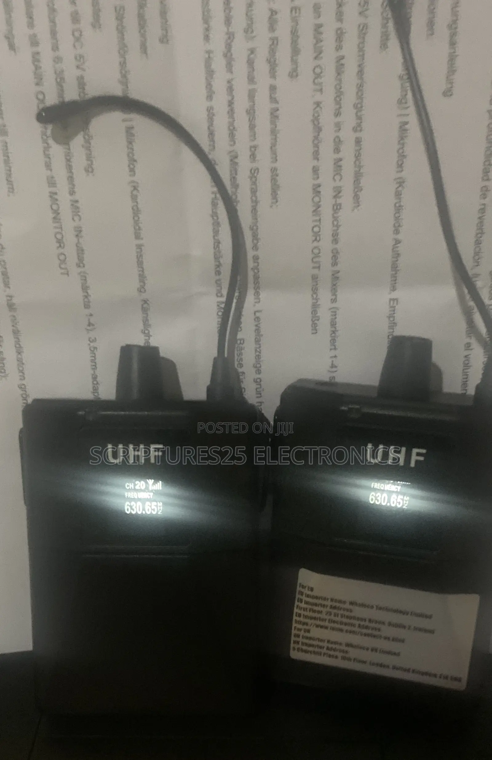 Uhf Wireless Head Mount Microphone 2 In 1