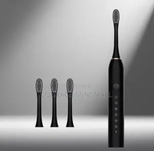 Waterproof Electric Toothbrush + 4 Brush Heads - Black