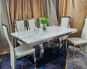6 Chairs Marble Dinning Set
