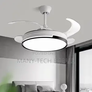White Remote Control Ceiling Fan With Light