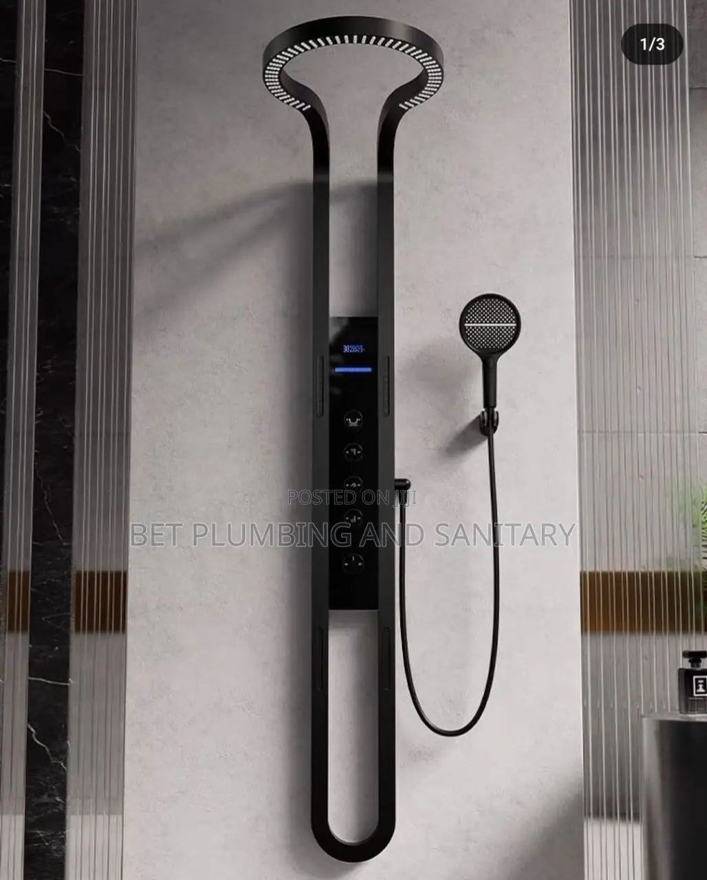 Smart Sensor Bathroom Shower_hot and Cold Black Shower