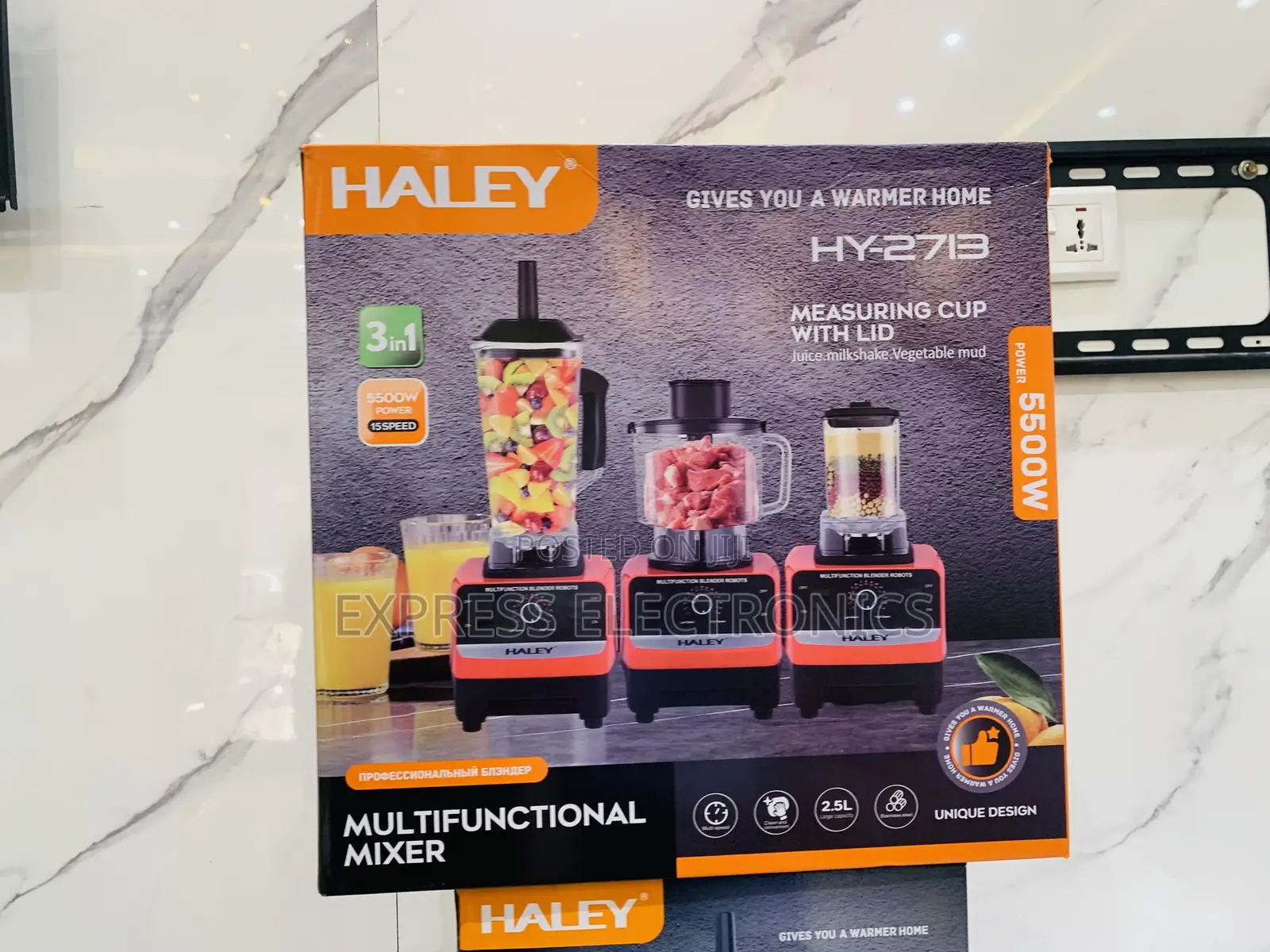 Grab Your Favorite Haley-Hy-2713 Halley Blender 3jars 5500watt 15speed