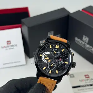 Naviforce Leather Analog Watch