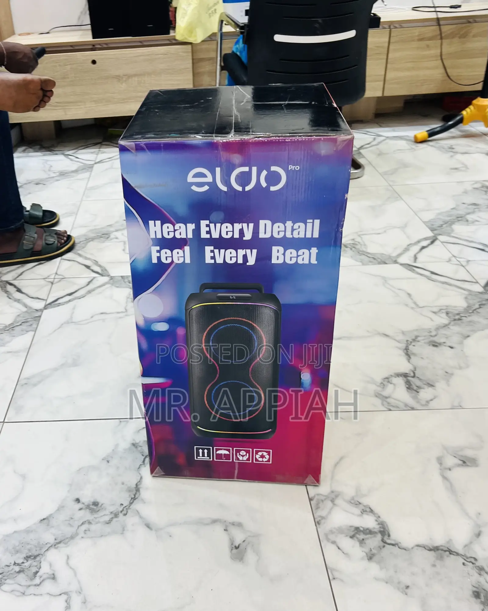 Shop Authentic Eldo Pb1-100 Double 6,5" Bluetooth Speaker(Black) 