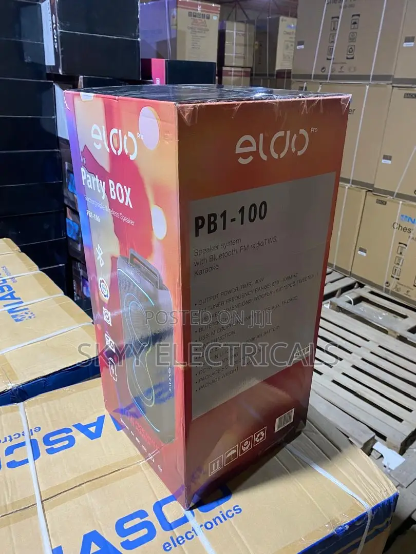 Eldo Pb1-100 300w Wireless Rechargeable Partybox Speaker