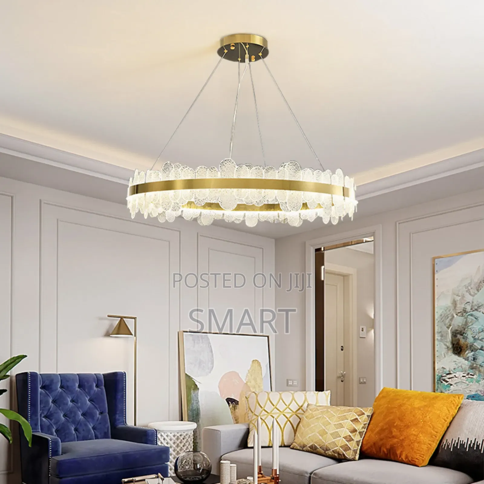 Simple Modern Indoor Decorative Hanging Chandelier. Gold