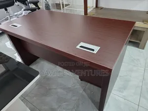 Wooden Executive Office Desk With a Mobile Storage Cabinet.