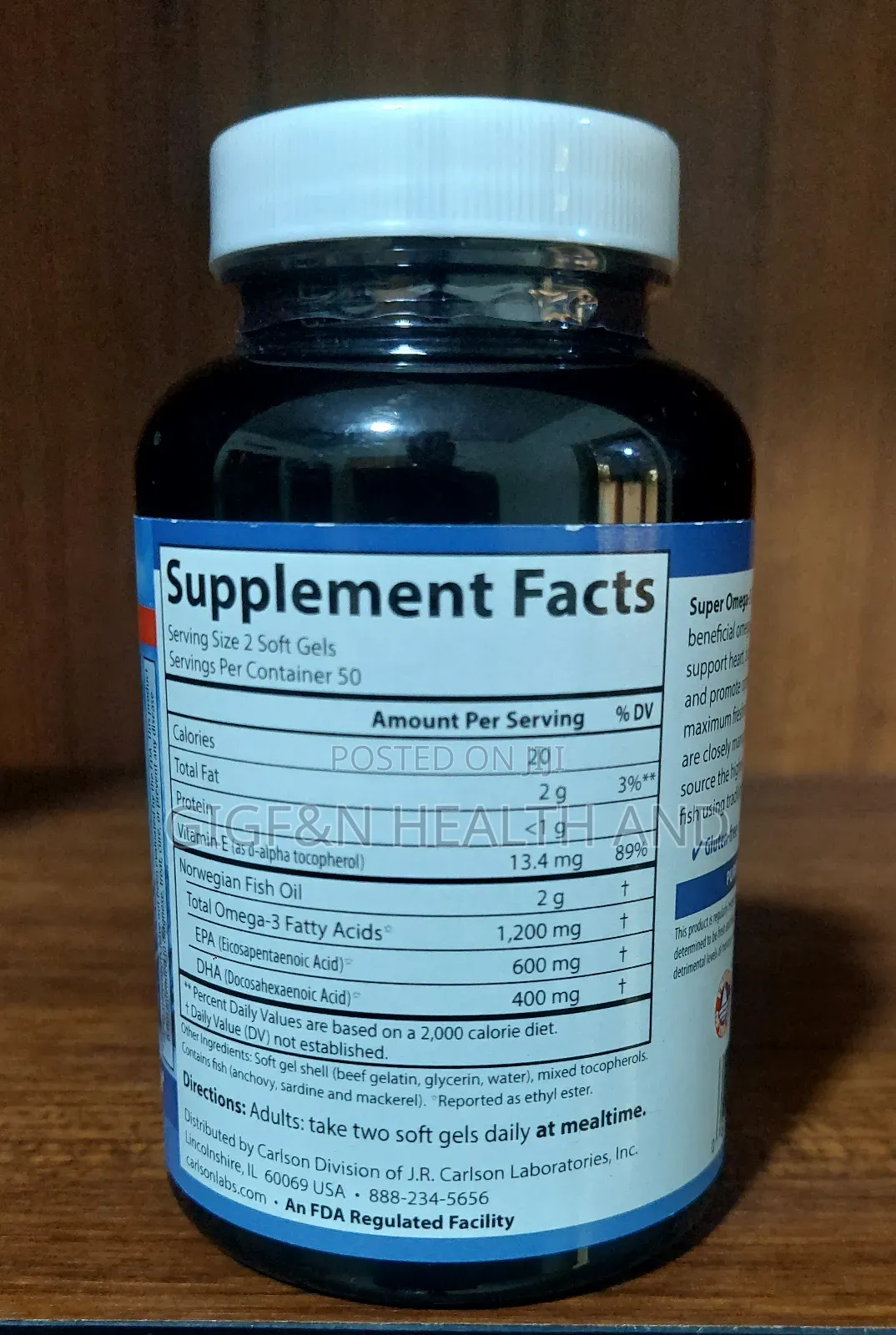 Carlson, Wild Caught Super Omega-3 Gem Epa 600 Dha 400( 2028 Expiry)