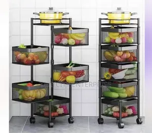 Rotating Square Kitchen Storage Rack