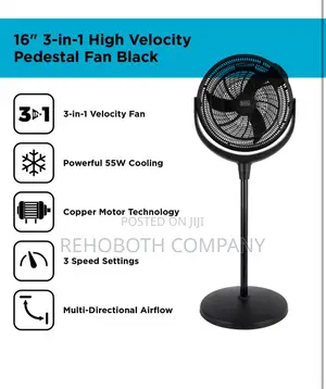 Black+Decker Bxfp51001gb High Velocity Pedestal Desk Fan