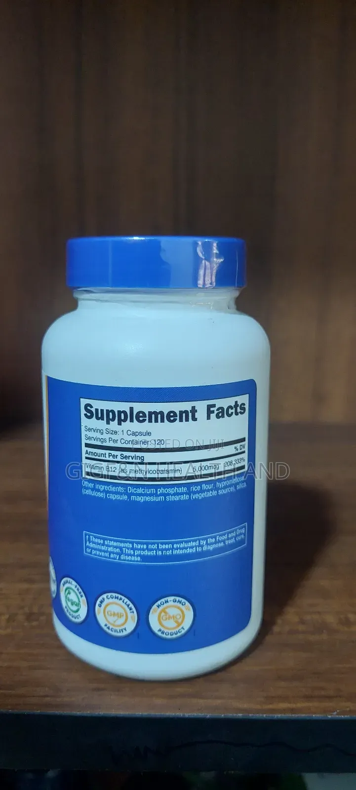 Vitamin B12, 5000 McG, 120 Capsules. (Methylcobalamin)