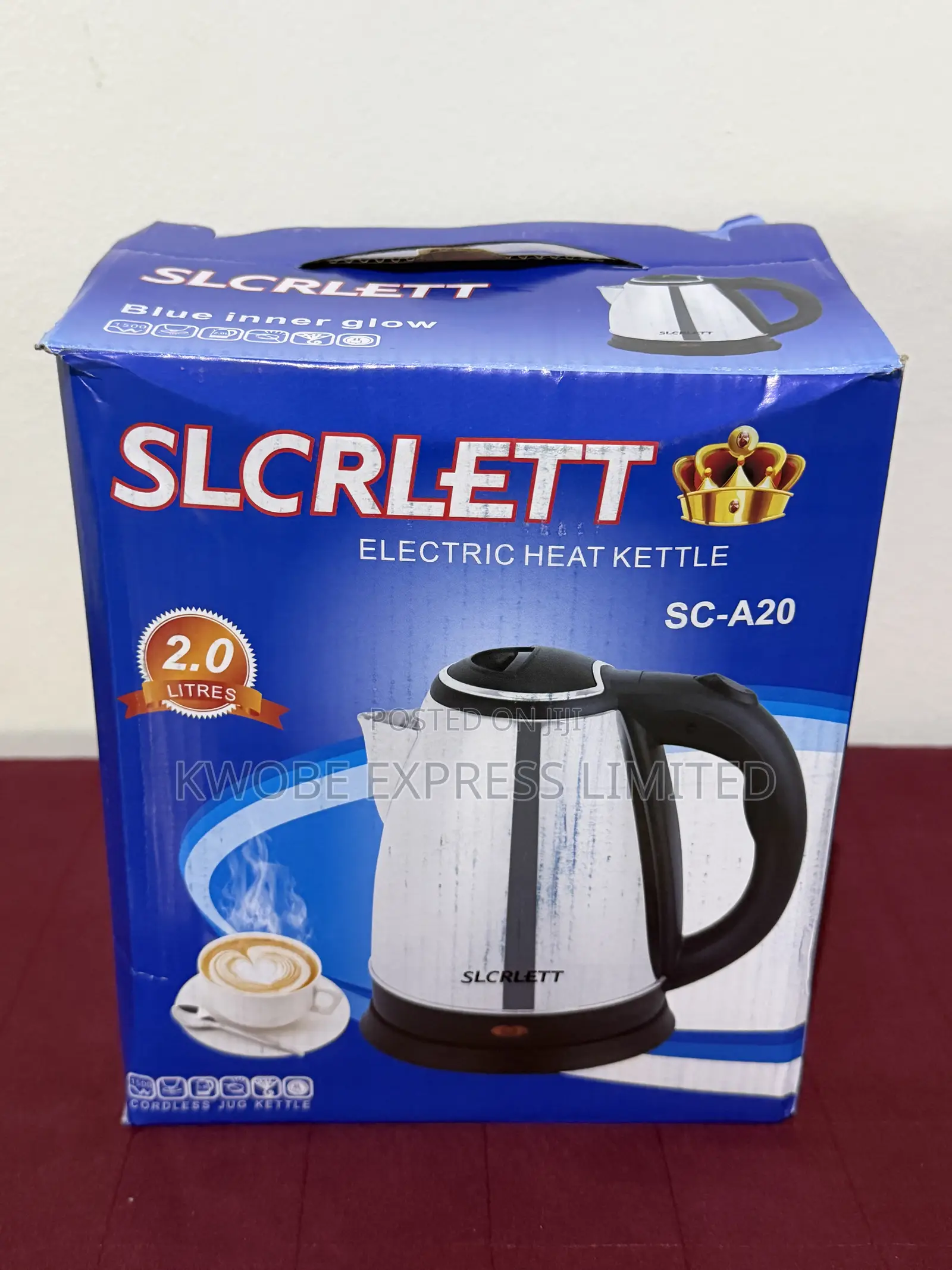 Slcrlett 2 Litre Electric Kettle – Black/Silver
