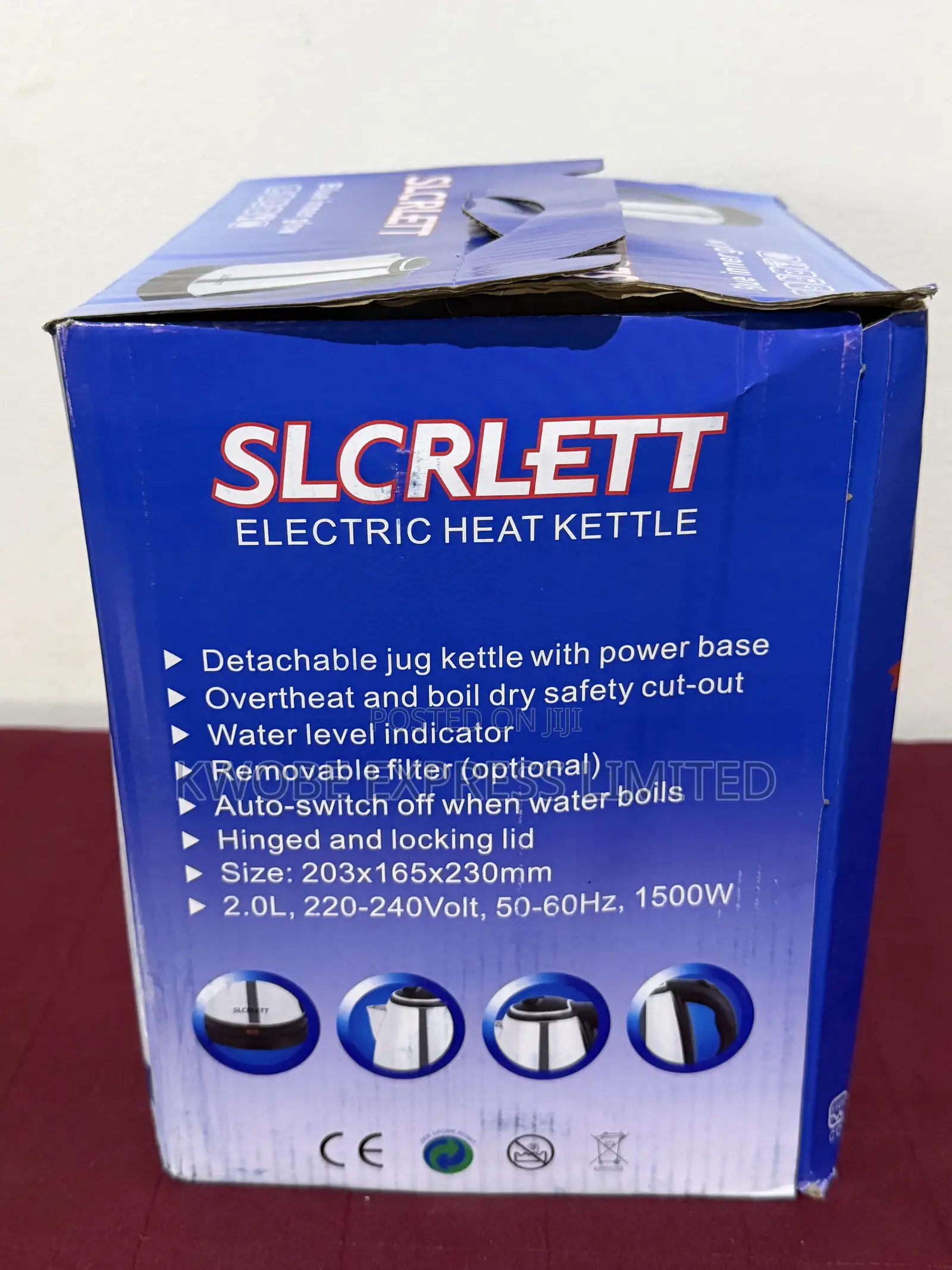 Slcrlett 2 Litre Electric Kettle – Black/Silver