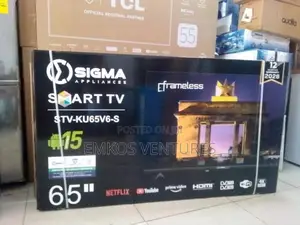 Sigma 65" Uhd Smart Android TV Sig-Ku65v6-S – Frameless (Black)