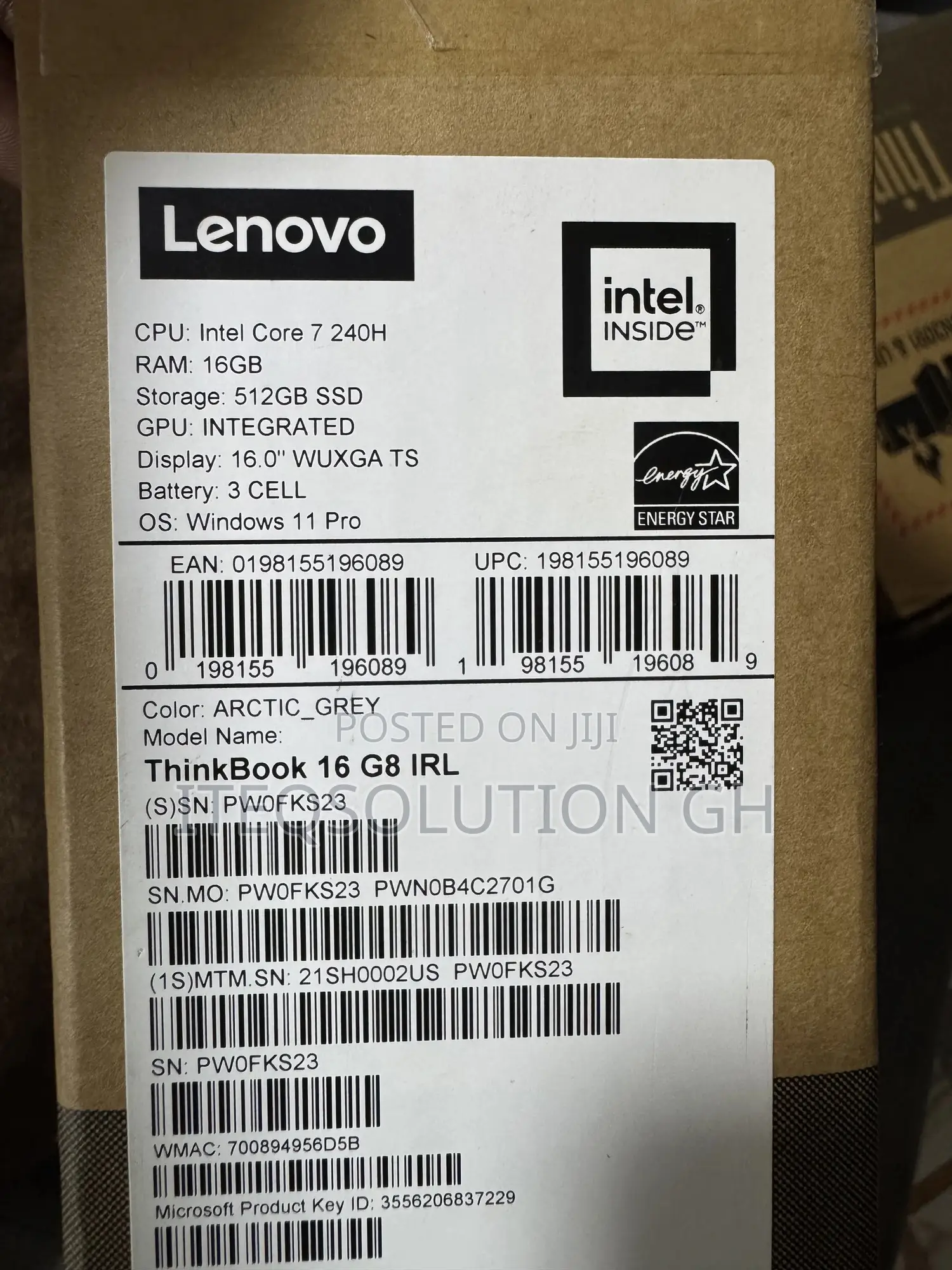 New Laptop Lenovo 16GB Intel Core 7 SSD 512GB