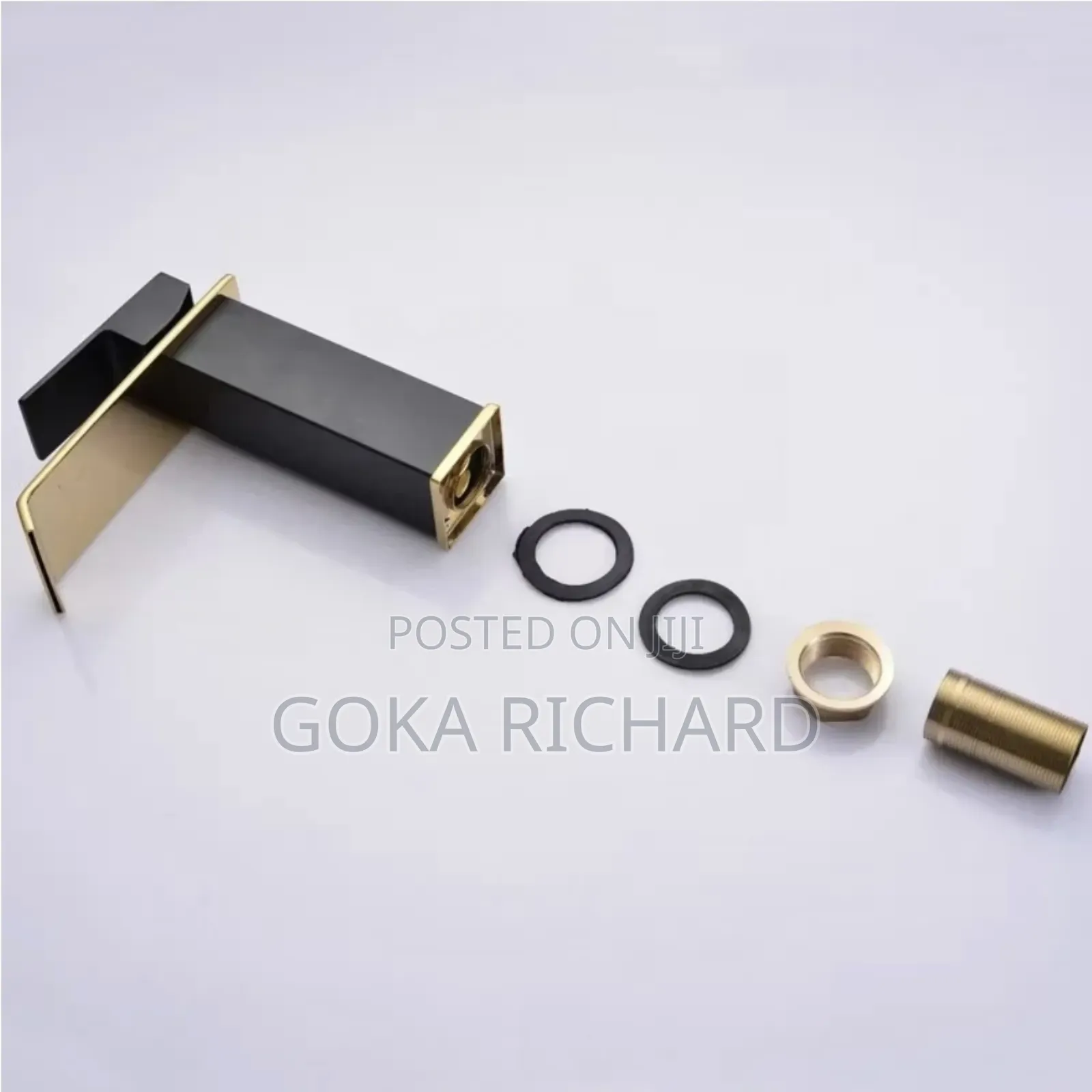 Modern Luxury Black and Gold Basin Faucet Tap