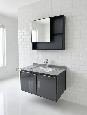 Marble Cabinet Basin 80cm With Mirror_bathroom Cabinet