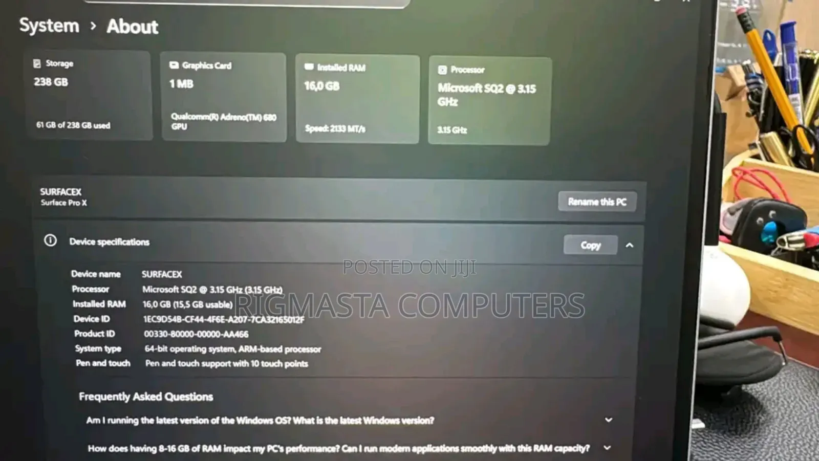 New Microsoft Surface Pro X 16GB Qualcomm Snapdragon X Plus SSD 256GB