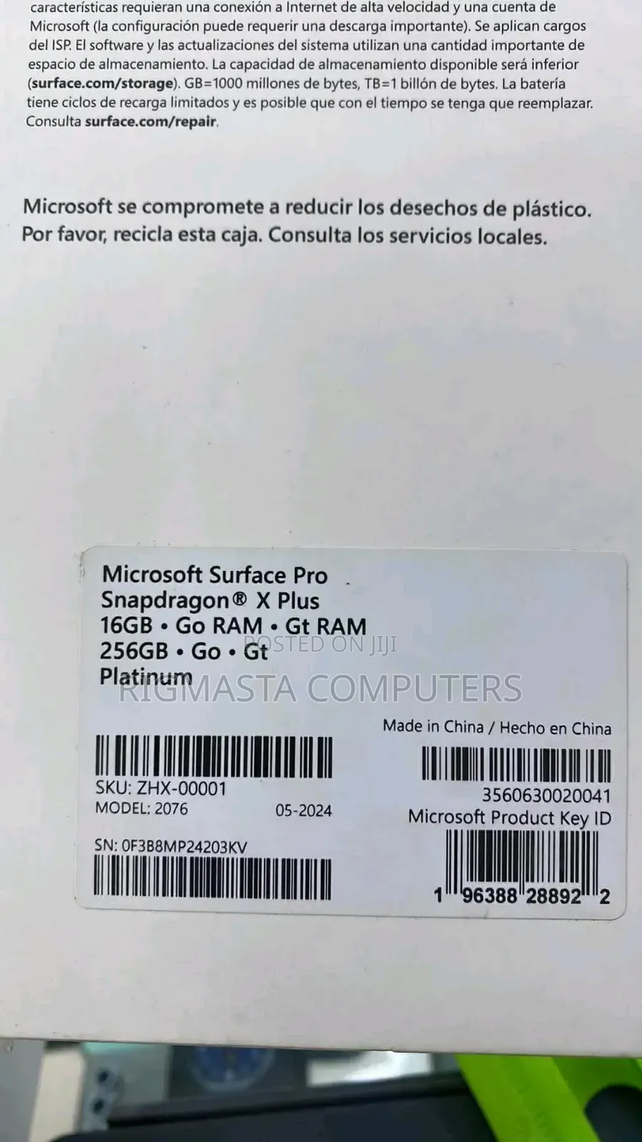 New Microsoft Surface Pro 256 GB Black