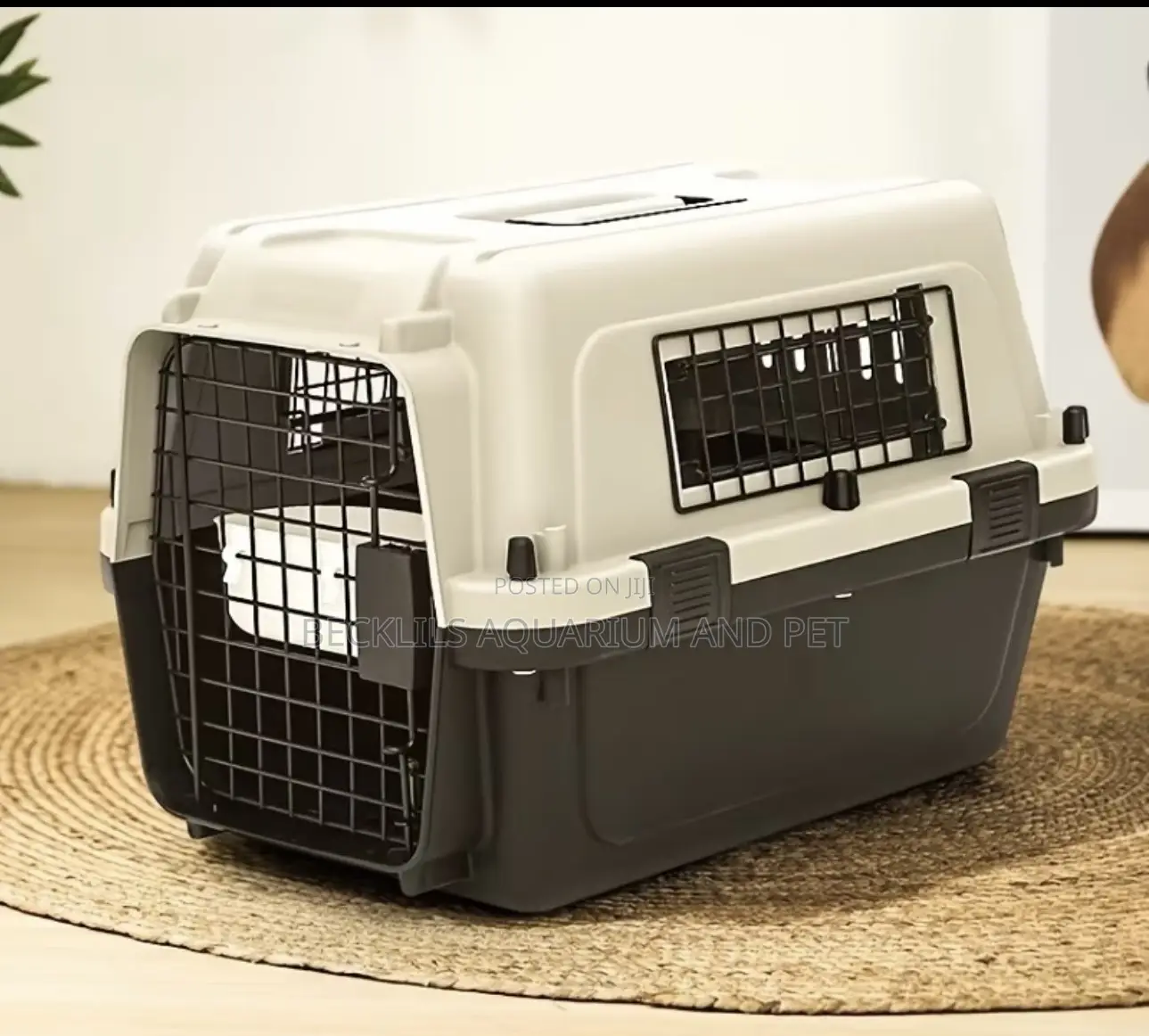 Ash and Cream Flight Plastic Dog and Cat Cage