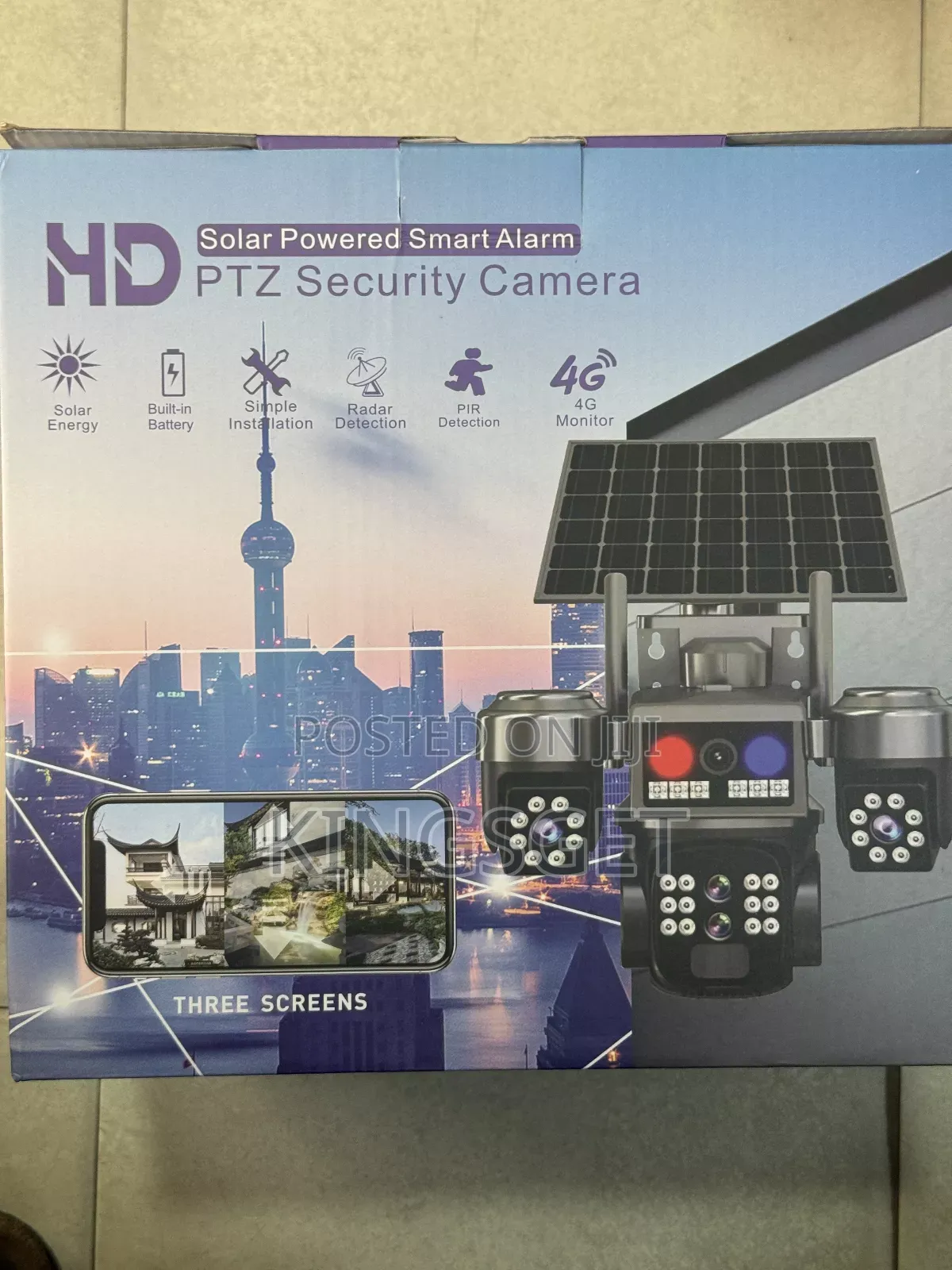3 Lens 4g Solar CCTV Security Camera Takes All Sim Cards