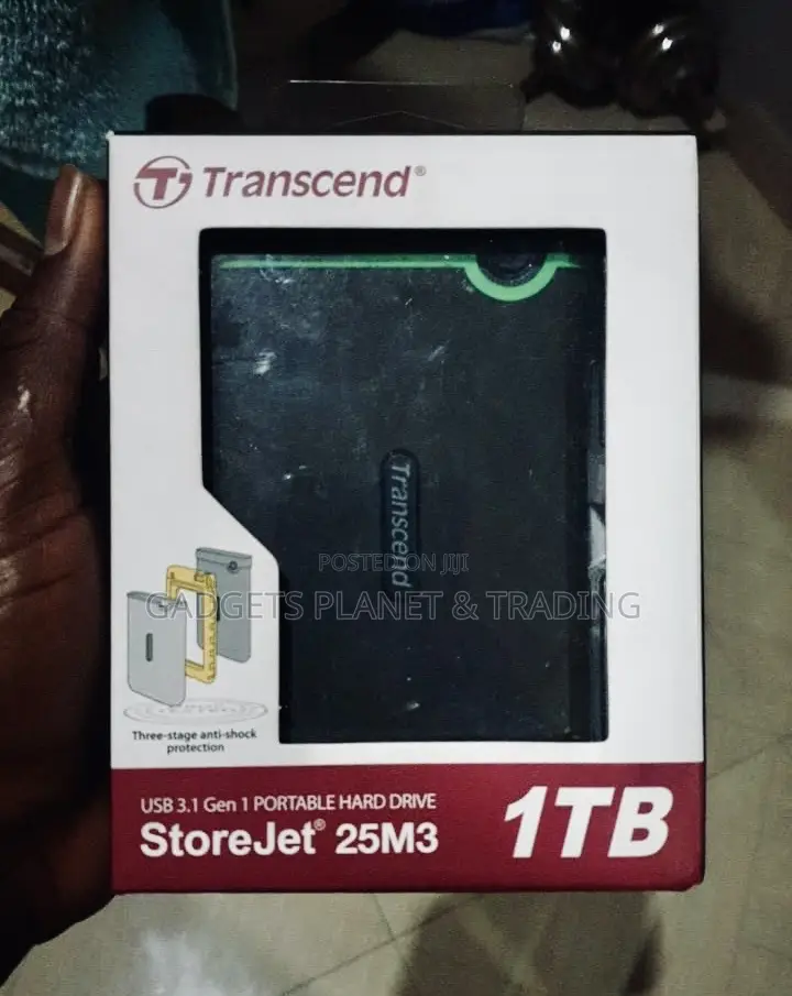 Transcend External Hard Drive Storejet 25m3 1tb - Usb 3.1