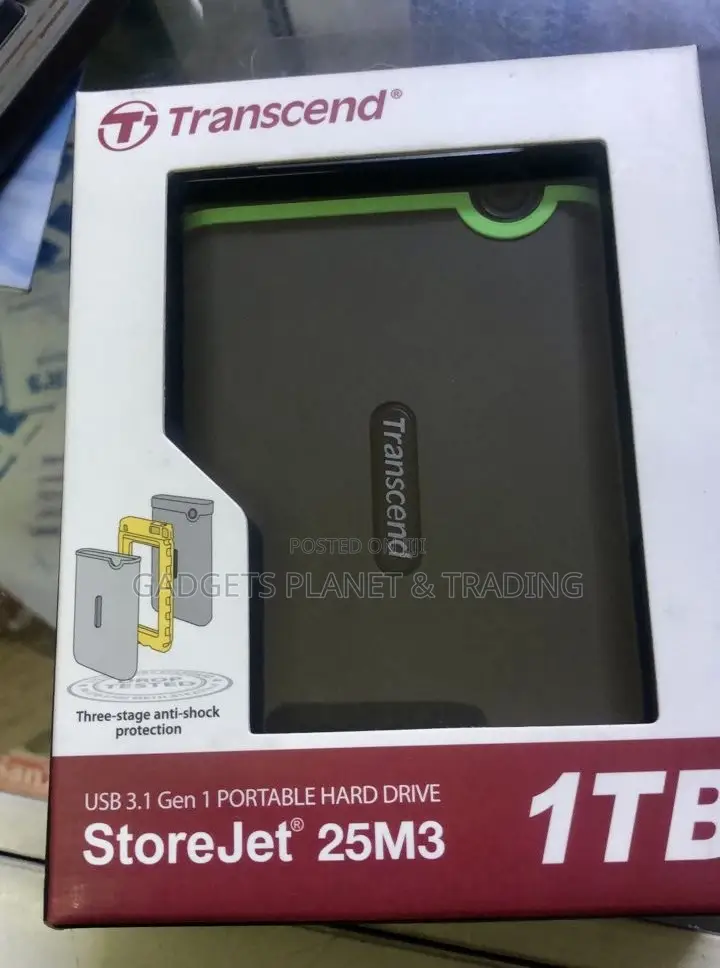 Transcend External Hard Drive Storejet 25m3 1tb - Usb 3.1