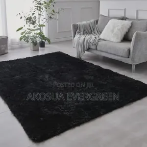 Beautiful Black Fluffy Carpet in Stock
