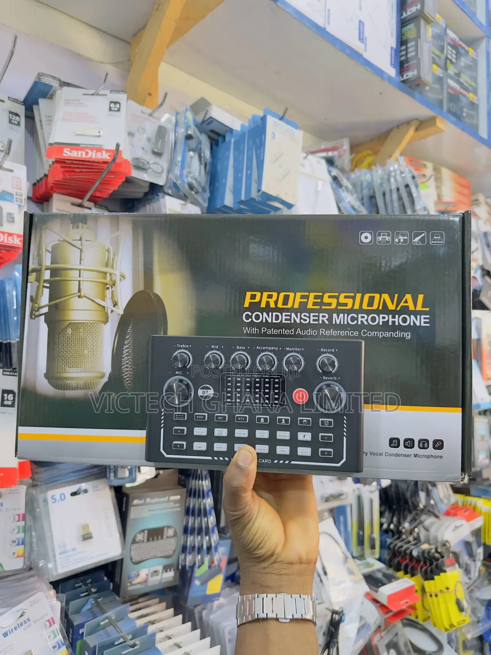 Condenser Microphone With Bluetooth Sound Card