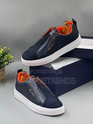 Quality Santoni Slip-on Sneakers (Navy)