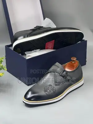 Berluti Single Monk Strap Leather Shoe (Grey)
