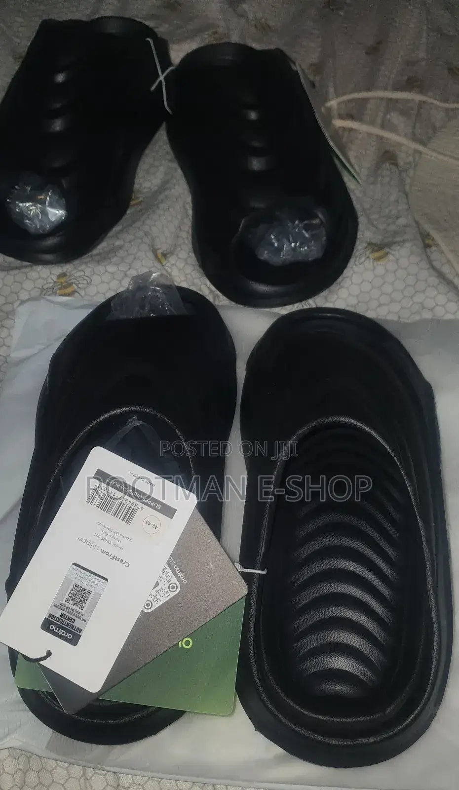 Oraimo Anti-Skid All Black Slippers (Size 42/43/44)