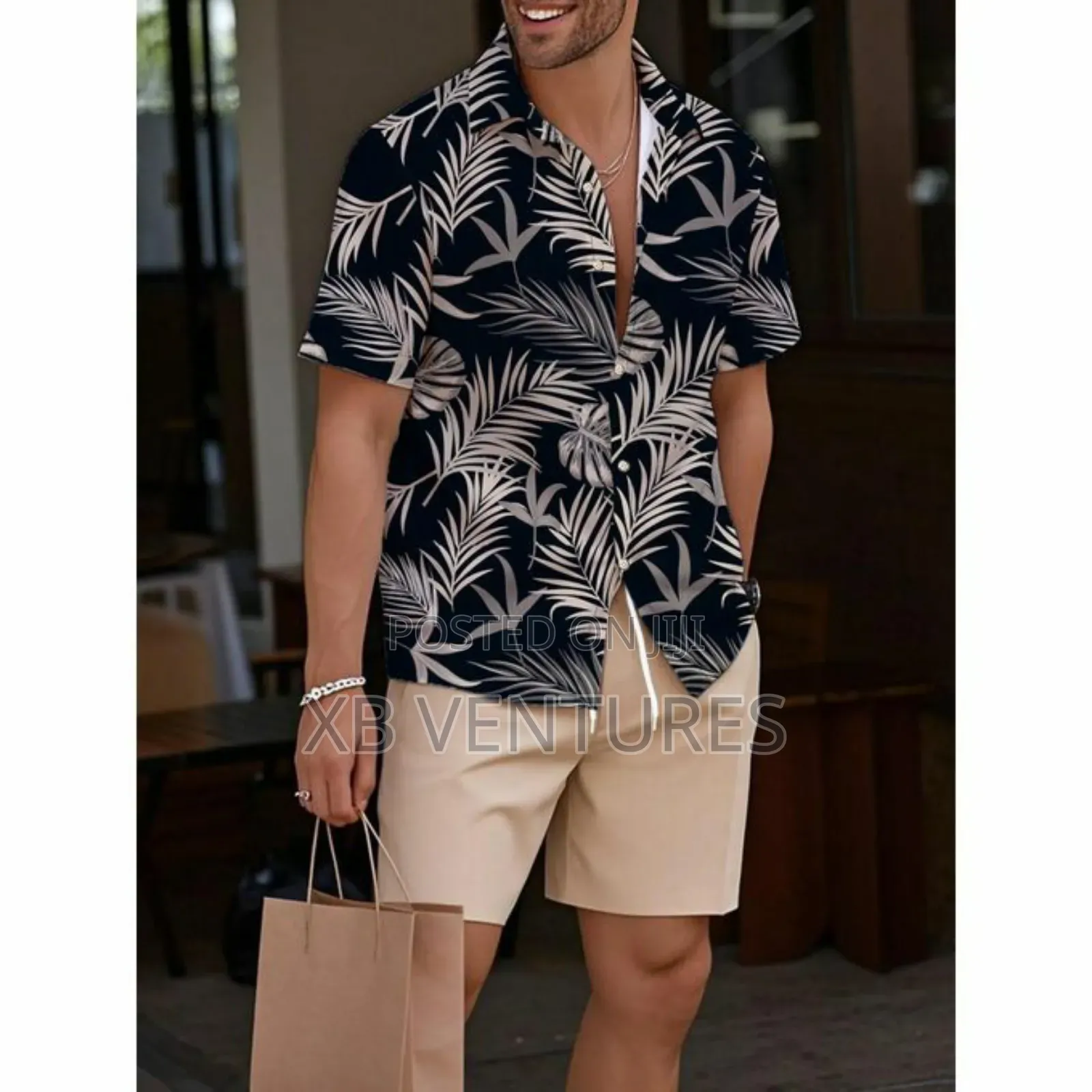 Dou-Color Men's 2-in-1 Casual Shirt Shorts - Multicor