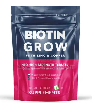 Biotin 10,000mcg + Zinc & Copper 180 Tab | Hair, Skin & Nails Growth